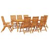vidaXL Set da Pranzo per Giardino 9 pz Marrone