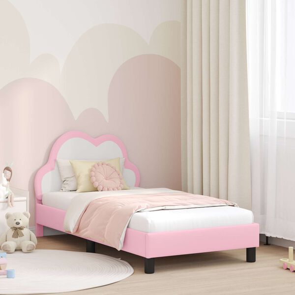vidaXL Struttura letto bambini con testata Rosa 80 x 160 cm PU