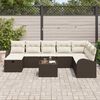 vidaXL Set di divani con cuscino Marrone e crema polyrattan