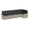 vidaXL Set Divano da Giardino 6 pcs Grigio chiaro polyrattan