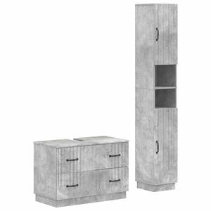 vidaXL Set di Armadi da Bagno da 2 Pezzi HOORN Grigio Cemento