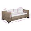 vidaXL Divano a 3 Posti 8 pz in Rattan Naturale
