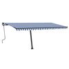 vidaXL Tenda da Sole Retrattile Manuale LED 500x350 cm Blu e Bianca