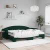 vidaXL Divano Letto Estraibile Materassi Verde Scuro 80x200 Velluto