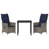 vidaXL Set da Pranzo per Giardino 3 pcs Grigio polyrattan