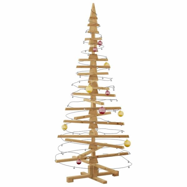 vidaXL Albero di Natale in legno Marrone 180 cm Legno di pino massello