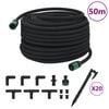 vidaXL Tubo di Irrigazione da Giardino Nero 0,6" 50 m in Gomma
