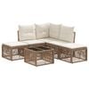 vidaXL Set Divano da Giardino 6 pcs Beige polyrattan