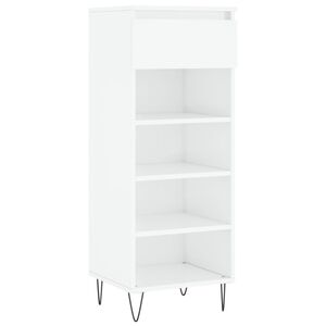 vidaXL Scarpiera Bianco Lucido 40x36x105 cm in Legno Multistrato