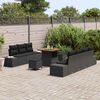 vidaXL Set Divano da Giardino con cuscino 10 pcs Nero polyrattan