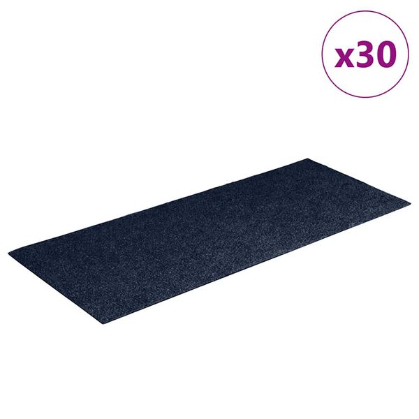 vidaXL Tappetini per scale autoadesivi 30 pz 60x25 cm blu navy rettangolari