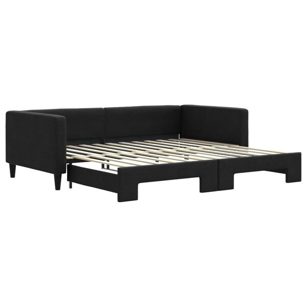 vidaXL Divano Letto con Letto Estraibile Nero 100x200 cm in Tessuto
