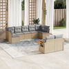 vidaXL Set Divano da Giardino 9 pz con Cuscini Beige in Polyrattan