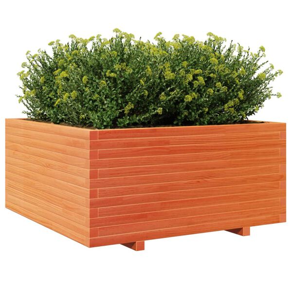 vidaXL Fioriera Giardino Marrone Cera 100x100x49,5 Legno Massello Pino