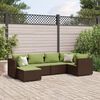 vidaXL Set Mobili da Giardino 6pz con Cuscini in Polyrattan Marrone
