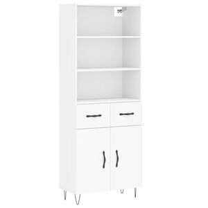 vidaXL Credenza Bianca 69,5x34x180 cm in Legno Multistrato