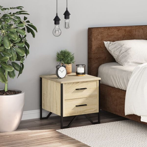 vidaXL Comodino Rovere Sonoma 40x41x40 cm in Truciolato