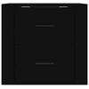 vidaXL Comodino a Muro Nero 50x36x47 cm