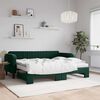 vidaXL Divano Letto Estraibile Materassi Verde Scuro 90x200 Velluto