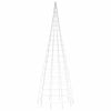 vidaXL Albero di Natale a LED su Pennone 550 LED Bianco Freddo 300 cm