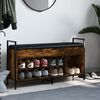 vidaXL Panca Porta Scarpe Rovere Fumo 105,5x32x57,5 cm