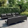 vidaXL Divani da Giardino 8 pz con Cuscini in Polyrattan Grigio Scuro