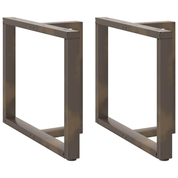 vidaXL Gambe per tavolo da pranzo a forma di T 2 pz nere 100x35x(72-73) cm in acciaio