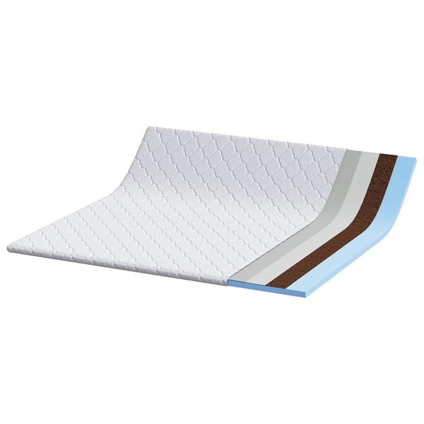 vidaXL Topper al cocco Bianco 200 x 200 cm Tessuto Jacquard