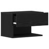 vidaXL Armadio da Notte con cassetto 2 pcs Rovere Nero 46 x 30 x 30 cm