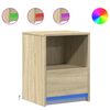 vidaXL Comodini con Luci LED 2pz Rovere Sonoma in Legno Multistrato
