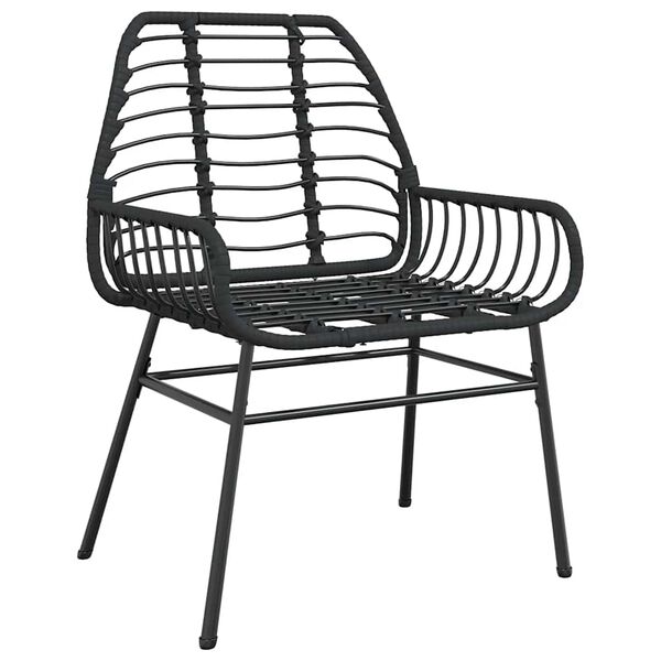 vidaXL Set Mobili da Pranzo per Giardino 5 pz Nero Polyrattan Vetro