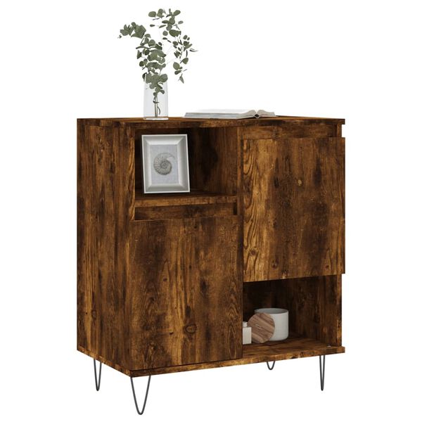 vidaXL Credenza Rovere Fumo 60x35x70 cm in Legno Multistrato