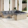 vidaXL Set Divano da Giardino 13 pz con Cuscini Beige in Polyrattan