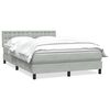 vidaXL Giroletto a Molle con Materasso Grigio Chiaro 140x210cm Velluto