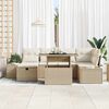 vidaXL Set Divano da Giardino 7 pcs Beige polyrattan