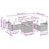 vidaXL Set Divani da Giardino 7 pz con Cuscini Beige in Polyrattan