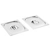 vidaXL Coperchi per Teglie GN 1/2 2 pz in Acciaio Inox