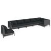 vidaXL Set Divani da Giardino 7 pz con Cuscini Polyrattan Grigio Scuro