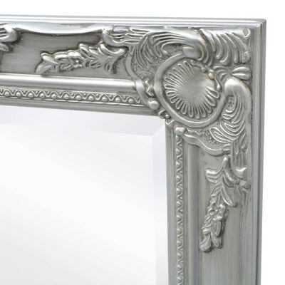 vidaXL Specchio da Parete Stile Barocco 140x50 cm Argento