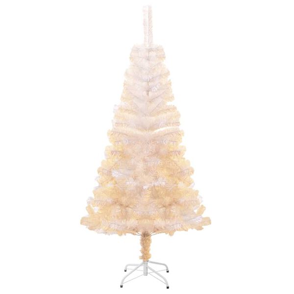 vidaXL Albero di Natale Artificiale Punte Iridescenti Bianco 150cm PVC