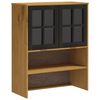vidaXL Scaffale per Credenza Anta in Vetro FLAM Legno Massello di Pino