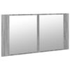 vidaXL Armadietto a Specchio con LED Grigio Sonoma 90x12x45cm Acrilico