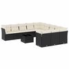vidaXL Set Divani da Giardino 12 pz con Cuscini Nero in Polyrattan