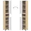 vidaXL Mobile da Bagno con porta Rovere Sonoma 30,5 x 30 x 195 cm