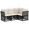 vidaXL Set Divano da Giardino 4 pcs Nero polyrattan