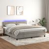vidaXL Letto a Molle con Materasso e LED Grigio Chiaro 180x200 cm Velluto