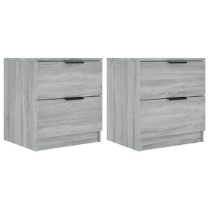 vidaXL Comodini 2pz Grigio Sonoma in Legno Multistrato