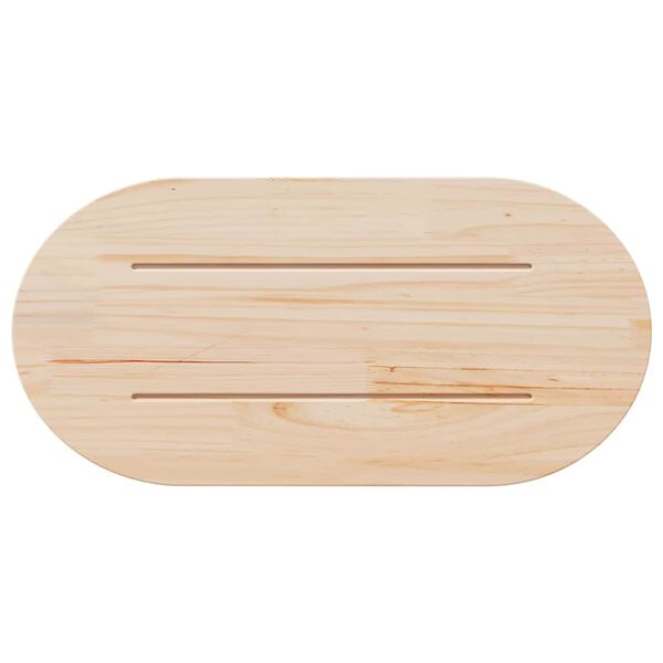 vidaXL Piano del tavolo 70x35x2,5 cm in legno massello di pino ovale