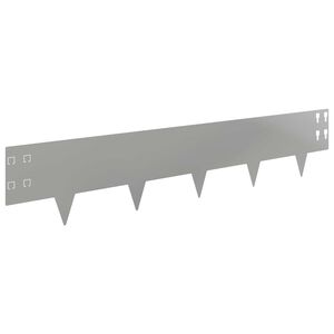 vidaXL Bordura per Prato 10 pcs 100 x 20 cm Acciaio Argento