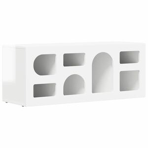 vidaXL Mobile TV Bianco Lucido 100 x 35 x 40 cm Legno multistrato